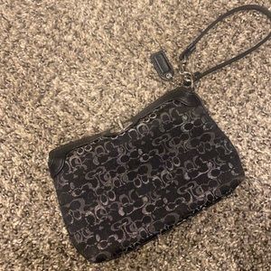 Coach Wristlet Black & Silver